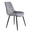 Pack 4 sillas tapizada gris extra suave patas metal negras