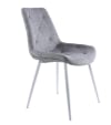 Pack 4 sillas tapizada gris extra suave patas metal blanca
