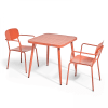 Ensemble table de jardin et 2 fauteuils en aluminium terracotta
