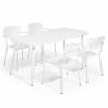 Ensemble table de jardin et 4 fauteuils en aluminium blanc