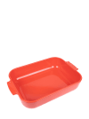 Plat four céramique rectangle rouge 36 cm