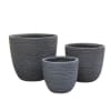 Set di 3 vasi da giardino in fibre naturali grigio