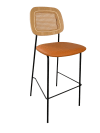 Chaise de bar simili cuir orange