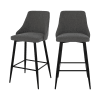 Set aus 2 Barstühlen aus dunkelgrauem Stoff mit Metallbeinen, 66.5cm