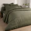 Housse de couette 200x200 vert kaki en lin