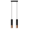 Lámpara colgante negro, cobre acero  alt. 90 cm