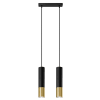 Lámpara colgante negro, dorado acero alt. 90 cm