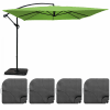 Quadratischer Regenschirm mit 4 befüllbaren Ballastplatten Grün