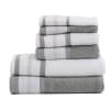 Juego de 6 toallas 550 gr/m2 gris 100% algodón