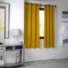 Rideau occultant uni 210gr/m2 polyester jaune moutarde 135x250 cm