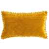 Housse de coussin velours de coton 50x30 jaune moutarde