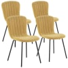 Pack 4 sillas tapizadas en tela color mostaza
