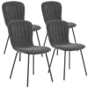 Pack 4 sillas tapizadas en tela color gris oscuro