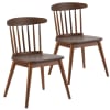 Pack 2 sillas de madera color nogal