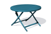Table de jardin ronde pliante en aluminium bleu canard
