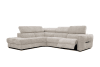 Canapé d'angle gauche 5 places avec une relax électrique tissu beige