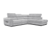 Canapé d'angle droit Calvera 5 places tissu gris clair