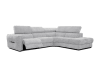Canapé d'angle droit 5 places avec relax électrique tissu gris clair