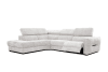 Canapé d'angle gauche 5 places avec une relax électrique tissu écru