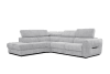 Canapé d'angle gauche Calvera 5 places tissu gris clair