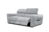 Canapé droit 3 places avec relax électrique à droit tissu gris clair