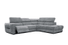 Canapé d'angle droit 5 places avec relax électrique tissu gris moyen