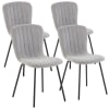 Pack 4 sillas tapizadas en tela color gris claro