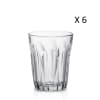 Bicchiere da acqua sfaccettato 16 cl in vetro resistente trasparente