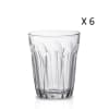 6er Set Wassergläser mit Facetten 22 cl aus robusten, gehärtetem Glas