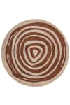 Tapis rond motif spirale brique et brun chiné 120 D
