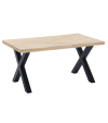 Mesa comedor estilo industrial patas negras en 'x' 160x90 cm