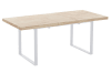Table repas extensible bois clair et acier blanc L180