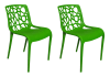 Sedia in polipropilene verde impilabile (2pz)