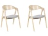 Lot de 2 chaises de salle à manger bois clair et gris