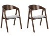 Lot de 2 chaises de salle à manger bois sombre et gris