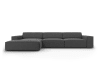 Canapé d'angle 4 places en velours gris