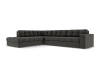 Canapé d'angle 5 places en tissu structuré gris foncé