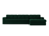 Canapé d'angle 4 places en velours vert bouteille