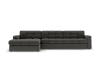 Canapé d'angle 4 places en tissu structuré gris foncé