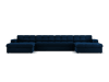 5-Sitzer Panorama-Sofa aus Samt, königsblau