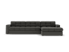 Canapé d'angle 4 places en tissu structuré gris foncé
