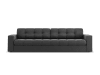 4-Sitzer Sofa aus Samt, grau