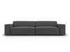 3-Sitzer Sofa aus Samt, grau