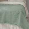 Colcha de gran tamaño lino lavado 180x260 verde grisaceo