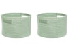 Conjunto de 2 cestas de algodón verde claro 20 cm