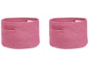 Conjunto de 2 cestas de algodón rosa 20 cm