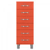 Commode haute 6 tiroirs style vintage orange