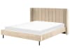 Letto matrimoniale velluto beige 180 x 200 cm