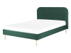 Lit double en tissu vert 140x200