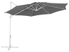 Parasol en porte-à-faux gris foncé et blanc ⌀ 2,95 m